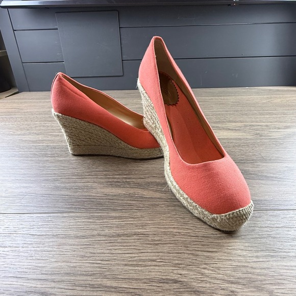 J.Crew Shoes - J.Crew Seville Women's Espadrille Wedges Coral Size 8 Spring Round Toe 3.5" Heel